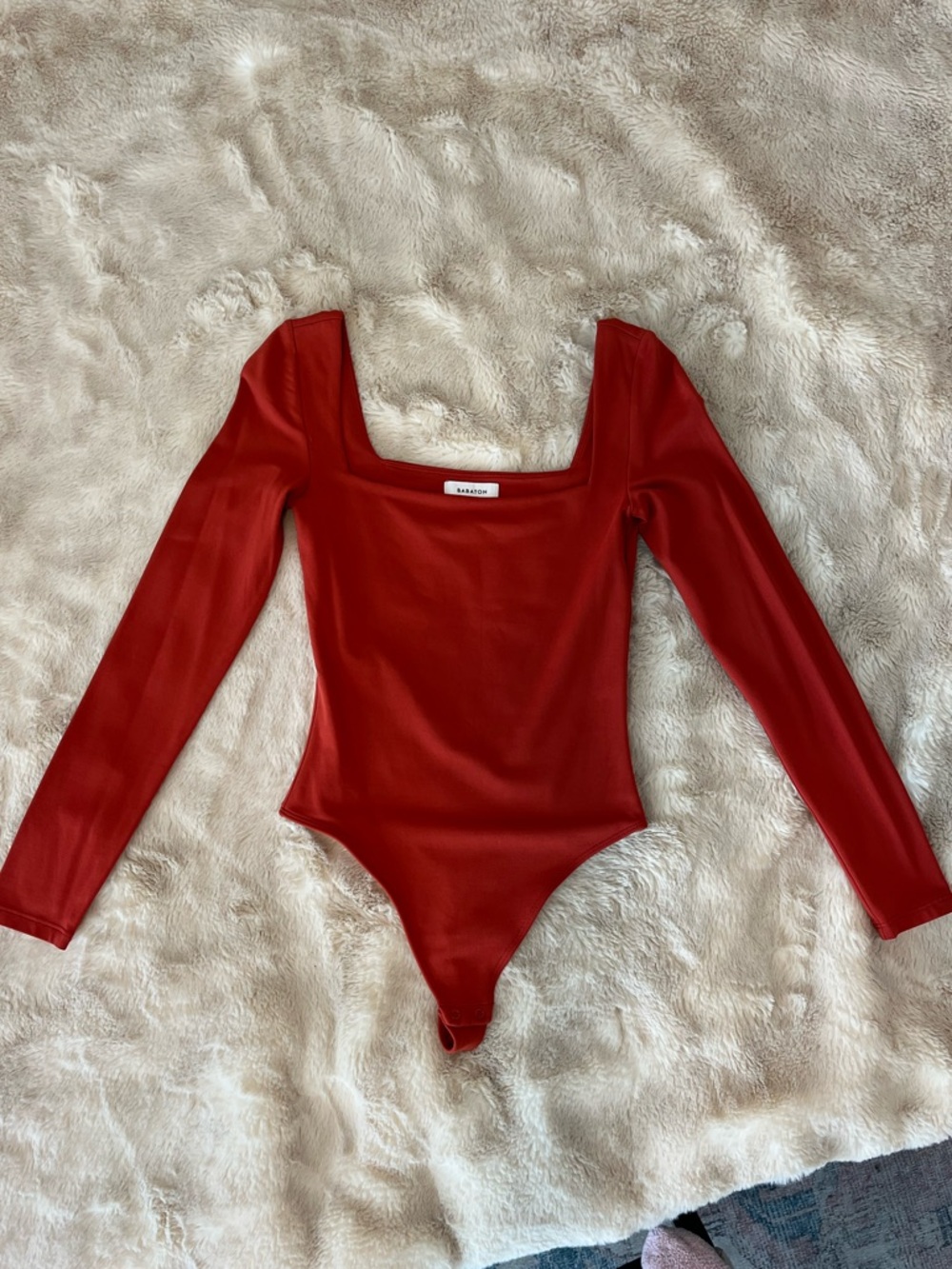 Aritzia Long-Sleeve Square-Neck One-Piece Bodysuit